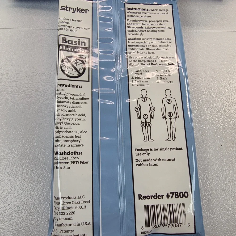 LOT Stryker Essential Hygienic Body‎ Washcloths Medline ReadyBath Shampoo Caps